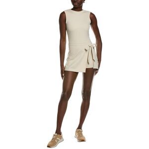 Marion Womens  2Pc Tie Front Tennis Mini Dress & Short Set, Beige
